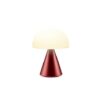 Lexon Mina L Mushroom Lamp - 9 LED Color Table Lamp for Bedrooms. Living Room & Office - Cordless. Rechargeable with 24h Light & Dimmer. Aluminum. Large - Dark Red