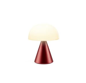 Lexon Mina L Mushroom Lamp - 9 LED Color Table Lamp for Bedrooms. Living Room & Office - Cordless. Rechargeable with 24h Light & Dimmer. Aluminum. Large - Dark Red