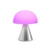 Lexon Mina M Mushroom Lamp - Portable Bedside Light for Bedrooms. Kids & Nursery - 9 LED Color Rechargeable Table Lamp with 24h Light & Dimmer. Medium - Alu Poli