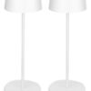 TORCHSTAR LED Rechargeable Table Lamps. Dimmable Cordless Outdoor Table Lamp for Restaurant Hotel. 4000mAh Battery Operated Portable Desk Lamp Commercial. 2700K. Hidden Charging Port. White. Pack of 2