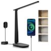 Honeywell Sunturalux™ LED Desk Lamp Dimmable Desk Light with USB A+C Dual Charging Port Eye-Caring Foldable Table Lamp with 4 Color Modes for Home Office Bedroom Reading Study Work HWT-H2B Black