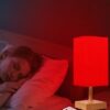 Red Light Night Light Lamp for Sleep. 670nm Red Nightlight Desk Lamp for Bedroom with Multi-Color and Brightness Options Remote Control USB Charging Elegant Design