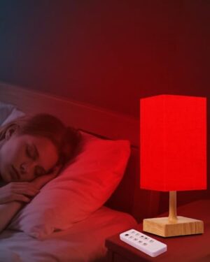 Red Light Night Light Lamp for Sleep. 670nm Red Nightlight Desk Lamp for Bedroom with Multi-Color and Brightness Options Remote Control USB Charging Elegant Design