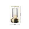Portable Metal Table Lamp for Indoor/Outdoor .Rechargeable Cordless LED Lamp. 3-Colour Infinitely Dimming Battery Powered Small Desk Lamp. Restaurant/Bedroom/Bar/Coffee Shop/Camping Light (Gold)