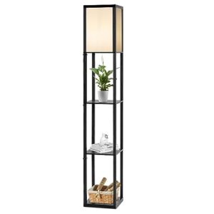 HOMASIS Floor Lamp with 3 Shelves. Floor Lamp E27. Vintage Floor Lamp with Switch in Industrial Design. Floor Lamp Interior Lighting for Living Room. Bedroom and Office. 26 x 26 x 160 cm (Model 3)