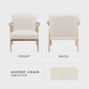 Lexicon Mid Century Modern Accent Chair. Upholstered Lounge Armchair. Single Sofa Seat. Natural Finish Solid Wood Framed Comfy Side Chairs for Living Room/Bedroom/Office/Waiting Area. Beige