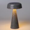 WEILAILUX Solar Cordless Mushroom Lamp Rechargeable. Portable Battery Table Lamp Waterproof. Touch Dimmable Night Light for Home/Patio/Dinning/Outdoor (Terrazzo Grey - Solar)