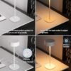 TORCHSTAR LED Rechargeable Table Lamps. Dimmable Cordless Outdoor Table Lamp for Restaurant Hotel. 4000mAh Battery Operated Portable Desk Lamp Commercial. 2700K. Hidden Charging Port. White. Pack of 2