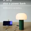 WEILAILUX Outdoor Mushroom Table Lamp Waterproof. Cordless Lamps Rechargeable. Battery Operated with USB Charging. Touch Dimmable Night Light for Bedroom/Patio/Camping/Dinning (Green). (WL-3760)