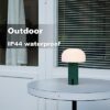 WEILAILUX Outdoor Mushroom Table Lamp Waterproof. Cordless Lamps Rechargeable. Battery Operated with USB Charging. Touch Dimmable Night Light for Bedroom/Patio/Camping/Dinning (Green). (WL-3760)