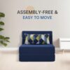 Nigoone Convertible Sleeper Chair Bed with Pillow Memory Foam Fold Sofa Bed Couch Futon Lazy for Living Room/Home Office/Guest Beds/Apartment/Upstairs Loft.Single Size.Dark Blue