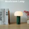 WEILAILUX Outdoor Mushroom Table Lamp Waterproof. Cordless Lamps Rechargeable. Battery Operated with USB Charging. Touch Dimmable Night Light for Bedroom/Patio/Camping/Dinning (Green). (WL-3760)