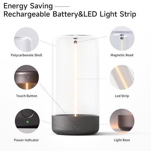 AUGE LIGHT Mini Minimalist Table Lamp Cordless LED Desk Lamp Rechargeable Modern Night Lights Portable Nightstand Lamps Unique Ambient Light Mood Lighting for Bedroom. Beside. Nursery