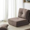 MICAR Convertible Flip Chair. Floor Lazy Sofa. Folding Couch Bed with Adjustable Backrest (Grey)