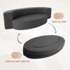 Nigoone Modern Folding Sofa Bed Couch Memory Foam with 2 Pillows Sleeper Sofa futon Couch for Bedroom Living Room Guests. Washable Set. Stylish Oval 76''L × 41.5''D × 10''H.Dark Gray