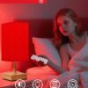 Red Light Night Light Lamp for Sleep. 670nm Red Nightlight Desk Lamp for Bedroom with Multi-Color and Brightness Options Remote Control USB Charging Elegant Design