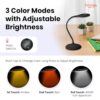 hooga Desk Lamp. Blue Light Blocking. 3 Modes: Amber 1600K. Red. Full-Spectrum 4000K. Dimmable. Rechargeable. Eye Strain Relief. Circadian Friendly