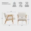 Lexicon Mid Century Modern Accent Chair. Upholstered Lounge Armchair. Single Sofa Seat. Natural Finish Solid Wood Framed Comfy Side Chairs for Living Room/Bedroom/Office/Waiting Area. Beige