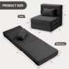 SUYOLS Folding Sofa Bed with Pillow- Convertible Chair Floor Couch & Sleeping Mattress. Foldable Memory Foam Sleeper for Living Room/Dorm/Guest Room/Home Office/Apartment/Loft. Single26. Dark Gray