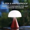 Lexon Mina L Mushroom Lamp - 9 LED Color Table Lamp for Bedrooms. Living Room & Office - Cordless. Rechargeable with 24h Light & Dimmer. Aluminum. Large - Dark Red