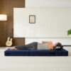 Nigoone Convertible Sleeper Chair Bed with Pillow Memory Foam Fold Sofa Bed Couch Futon Lazy for Living Room/Home Office/Guest Beds/Apartment/Upstairs Loft.Single Size.Dark Blue