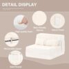Tiita Folding Sofa Bed Couch.Single Size Foldable Futon Chair Bed with Pillow. Folding Sleeper Sofa Chair Bed Floor Mattress for Guest Room. Living Room. Beige