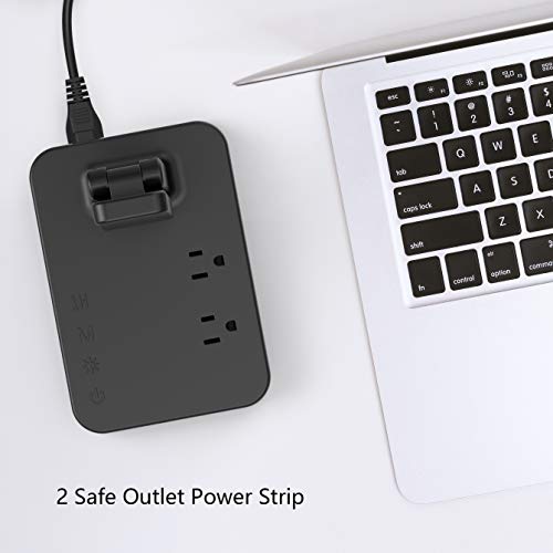 Drevet LED Desk Table Lamp with 1 USB Charging Port and 2 AC Power Outlet. 3 Color Model. 3 Level Brightness. Touch Dimmer Control.1h Timer. Memory Function.Eye-Caring Office Foldable Lamp.Night Light