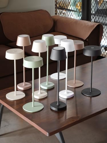 TORCHSTAR LED Rechargeable Table Lamps. Dimmable Cordless Outdoor Table Lamp for Restaurant Hotel. 4000mAh Battery Operated Portable Desk Lamp Commercial. 2700K. Hidden Charging Port. White. Pack of 2