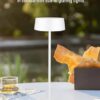 TORCHSTAR LED Rechargeable Table Lamps. Dimmable Cordless Outdoor Table Lamp for Restaurant Hotel. 4000mAh Battery Operated Portable Desk Lamp Commercial. 2700K. Hidden Charging Port. White. Pack of 2