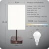 COZOO USB Bedside Table Desk Lamp with 3 USB Charging Ports and 2 AC Outlets. Dimmable Nightstand Lamp with Charger Base. White Fabric Shade. LED Light for Bedroom/Nightstand/Living Room