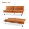 Opoiar Convertible Armless Futon Sofa Bed.3'' Memory Foam Modern Loveseat Couch.71'' L Sleeper Bed.Small Splitback Faux Leather for Living Room.Home Office.Apartment.Brown.534brown