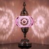 DEMMEX Battery Operated Mosaic Table Lamp with Big Size Globe and Built-in LED Bulb. Turkish Moroccan Colorful Mosaics Exotic Table Desk Bedside Night Lamp Light Lampshade. Handmade (Lilac Purple)