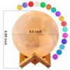 LOGROTATE Moon Lamp. 16 Colors LED Night Light 3D Printing Moon Light with Stand & Remote/Touch Control and USB Rechargeable. Moon Light Lamps for kids friends Lover Birthday Gifts (Diameter 4.8 INCH)
