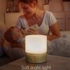 Smilodon Timer Night Light.Dimmable LED Bedside Lamp.Night Light Kids and Baby Nursery.Woodgrain.Sleep Aids Light.Rechargeable.Battery Operated