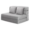 ANONER 60 Folding Sleeper Chair Sofa Bed Lazy Couch with 2 Pillows. Queen Size Memory Foam Washable Cover. Light Gray