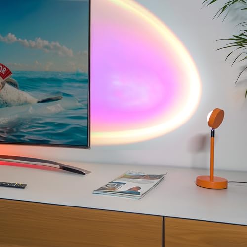 Fisura Sunset Lamp with 16 Colours Orange Sunset Lamp Relaxing LED Lamp Romantic Lamp with USB Cable Original Lamp Gift 26.5cm x 10cm
