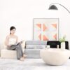 Tiita Folding Sofa Bed Couch.Single Size Foldable Futon Chair Bed with Pillow. Folding Sleeper Sofa Chair Bed Floor Mattress for Guest Room. Living Room. Beige