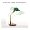 Hsyile KU300237 Rope Switch Retro Table Lamp with USB Charging Ports. with Green Retro Glass Lamp Shade for Living Room Bedroom.Bulb Included