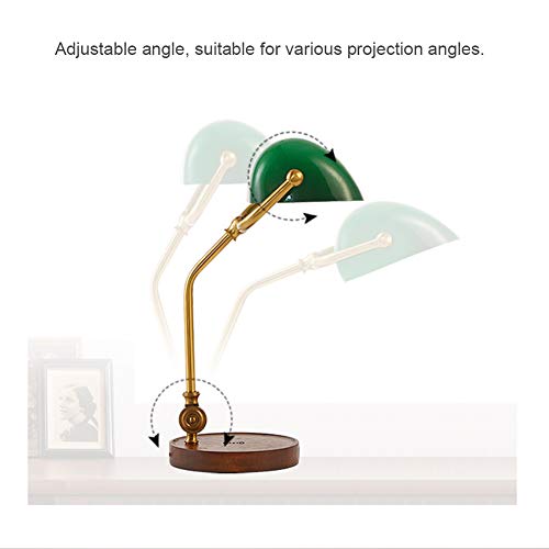 Hsyile KU300237 Rope Switch Retro Table Lamp with USB Charging Ports. with Green Retro Glass Lamp Shade for Living Room Bedroom.Bulb Included