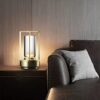 Portable Metal Table Lamp for Indoor/Outdoor .Rechargeable Cordless LED Lamp. 3-Colour Infinitely Dimming Battery Powered Small Desk Lamp. Restaurant/Bedroom/Bar/Coffee Shop/Camping Light (Gold)