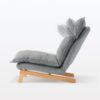 MUJI 12910985 High Back Recliner Sofa. Gray. Width 29.1 x Depth 44.9-53.1 inches (74 x 114-134.5 x 66.5-89.5 cm). 1 Seater. Polyester Plain Weave