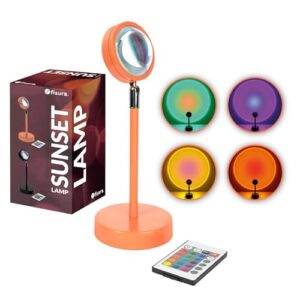 Fisura Sunset Lamp with 16 Colours Orange Sunset Lamp Relaxing LED Lamp Romantic Lamp with USB Cable Original Lamp Gift 26.5cm x 10cm