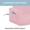 Delta Children Serta Perfect Sleeper Extra Wide Convertible Sofa to Lounger. Comfy 2-in-1 Flip Open Couch/Sleeper for Kids. Pink