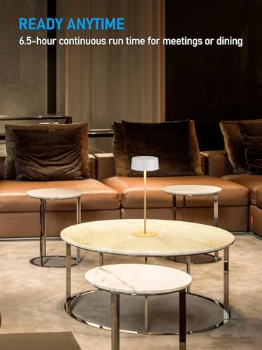 TORCHSTAR LED Rechargeable Table Lamps. Dimmable Cordless Outdoor Table Lamp for Restaurant Hotel. 4000mAh Battery Operated Portable Desk Lamp Commercial. 2700K. Hidden Charging Port. White. Pack of 2