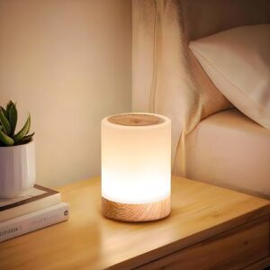 YUNJAYI Kids Night Lights for Bedroom. 256 RGB Color Changing & Warm White Small Touch Bedside Lamp Wireless. 2200mAh USB Rechargeable Battery Operated Lamp. Dimmable Nursery Night Lamp with Memory