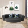 Nigoone Modern Folding Sofa Bed Couch Memory Foam with 2 Pillows Sleeper Sofa futon Couch for Bedroom Living Room Guests. Washable Set. Stylish Oval 76''L × 41.5''D × 10''H.Dark Gray