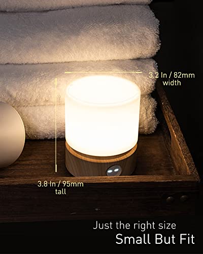 Smilodon Timer Night Light.Dimmable LED Bedside Lamp.Night Light Kids and Baby Nursery.Woodgrain.Sleep Aids Light.Rechargeable.Battery Operated