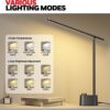 Honeywell Desk Lamp Home Office - LED Lighting with Charging Station A+C USB Port for Small Spaces Bedroom Reading Crafts HWT-H01 Black
