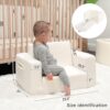 Tiita Kids Sofa. 2-in-1 Kids Sofa Chair. Convertible Children Couch to Lounger. Flip Out Kids Sofa Chair. Toddler Armrest Chair Bed. Folding Kids Play Sofa for Girl or Boy (Beige)