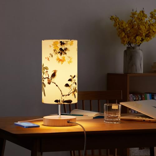 GPATIO Bedside Lamp with 2 USB Charging Ports. Printed Bedside Lamp. Touch Control Table Lamp. Nightstand Light with 3 Bright Modes. for Bedroom. Living Room. Office